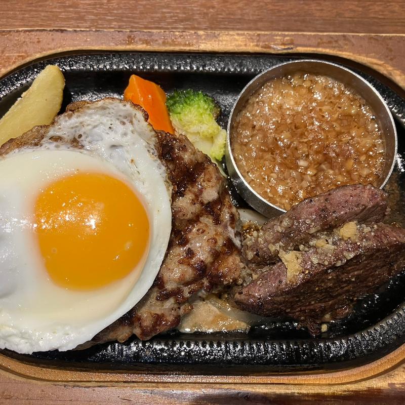 国産牛スエヒロハンバーグ&サガリカットステーキセット(スエヒロ館 綾瀬店)