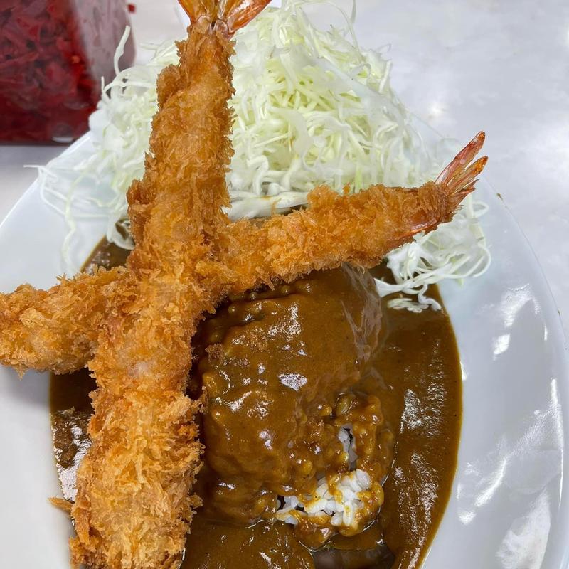 ジャンボエビフライカレー(スタミナカレーの店バーグ 弥生町店)