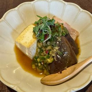 豆腐と茄子の香味タレ(楓屋)