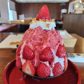 苺のかき氷～ヨーグルトクリームと削りチーズ～(カブトナゴヤ)