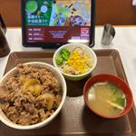 牛丼ランチセット特盛(すき家 池上通り中央店)