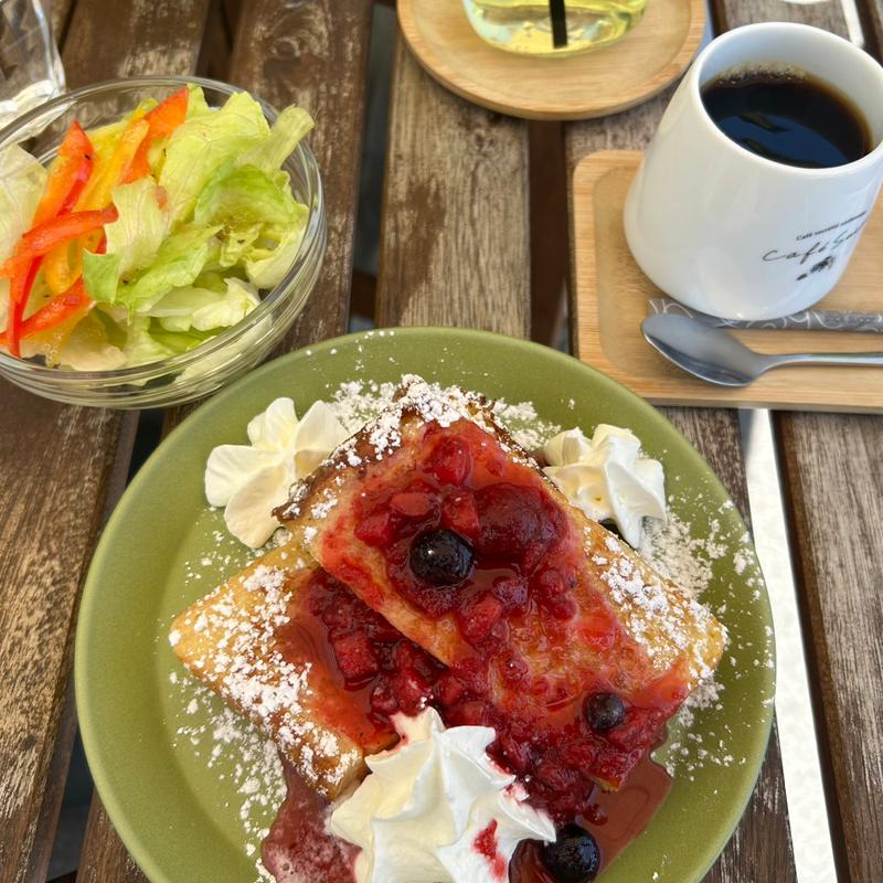 フレンチトースト(カフェシュクレ 軽井沢焙煎所 イノセント コーヒー デカフェ)