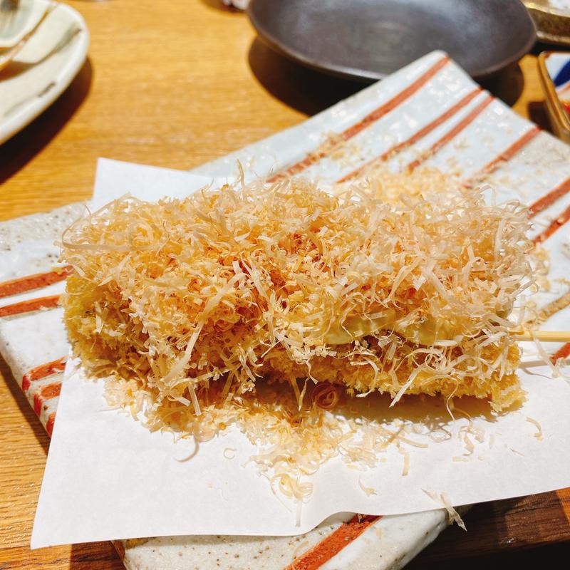 肉厚子持ち昆布串揚げ(魚と米)