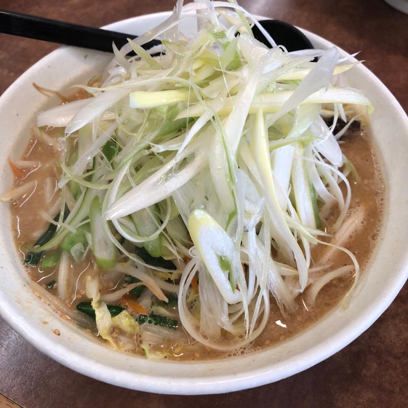 みそ野菜ラーメン【白ネギトッピング】(くるまやラーメン 足利店)