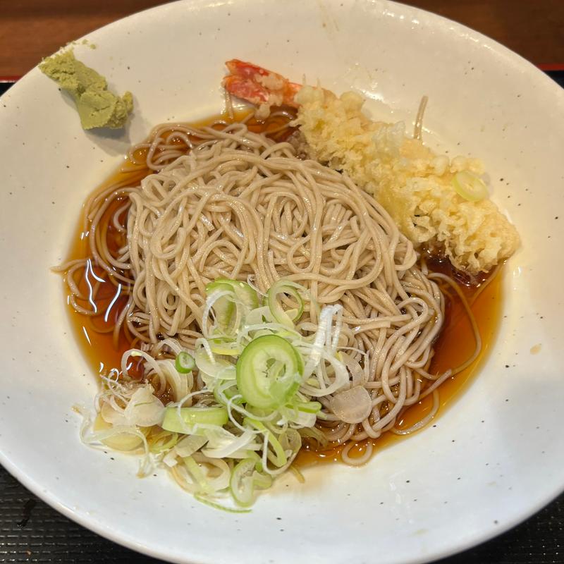 冷しかけそば+海老天(そば うどん 元長)