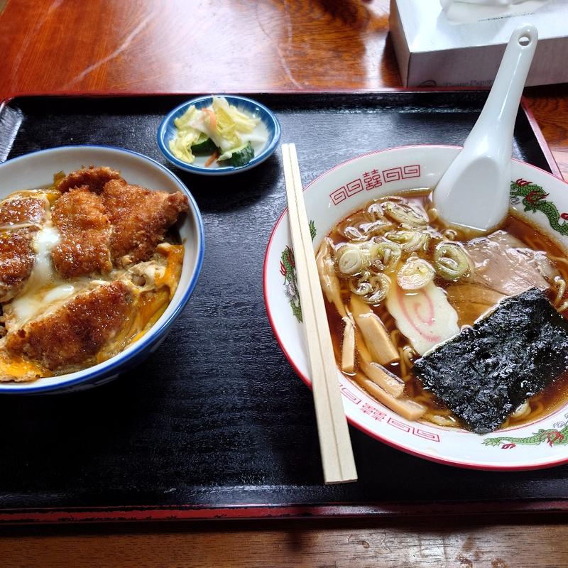 半中華そば、カツ丼(丸長食堂 )