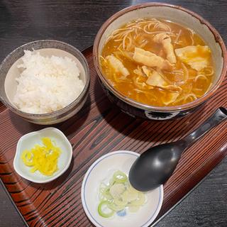 カレー蕎麦定食(狸囃)
