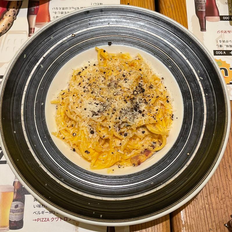 大分県卵『蘭王』使用の濃厚“カルボナーラ”(ビッレリア&ピッツェリア ルーチェ （LUCE）)