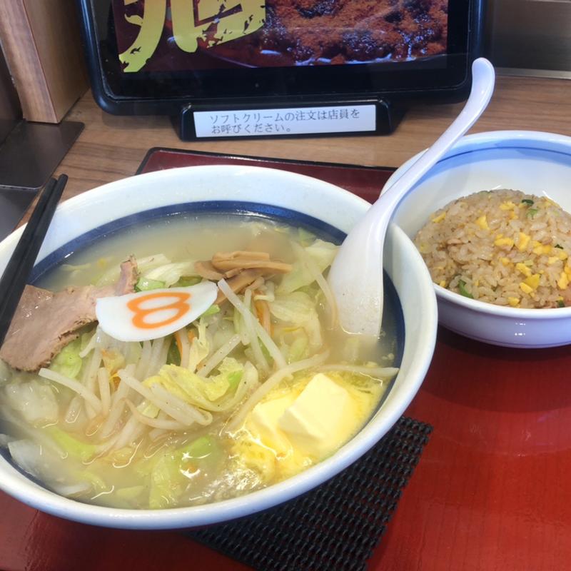 Bセット塩 バターTP(８番らーめん 二の宮店)