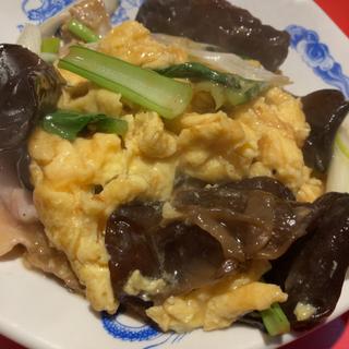 豚肉とキクラゲの卵炒め(恵比寿大龍軒)
