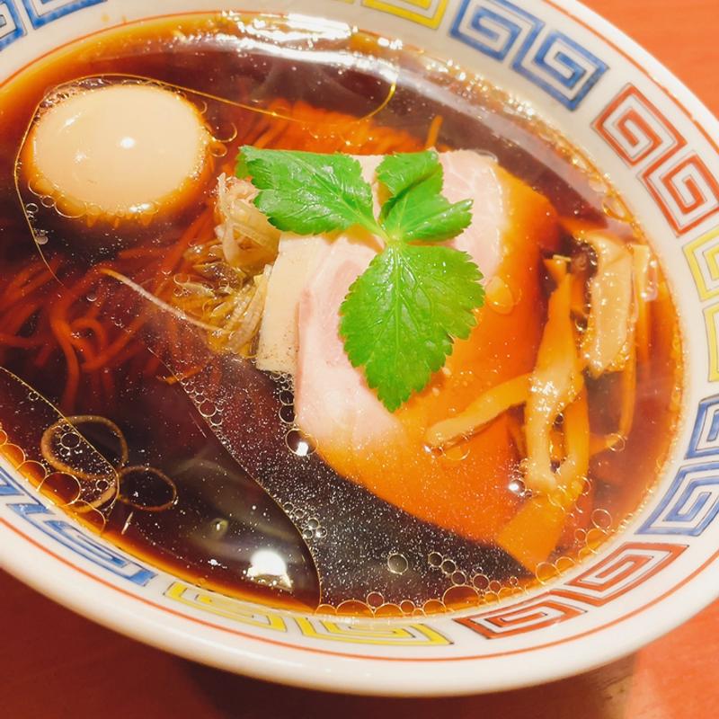 鶏そば醤油と味玉(らーめん竹馬)