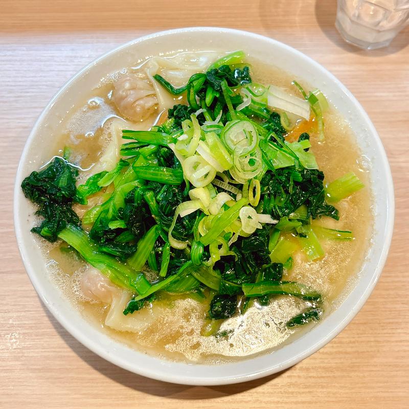 ワンタンメン(塩)＋青菜(桜上水 船越)