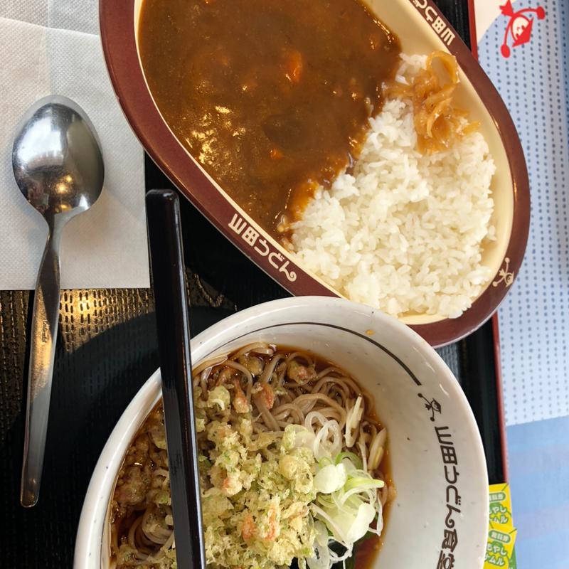 かかしカレー　冷やしたぬきそば【Aセット】(山田うどん食堂 太田50号バイパス店)