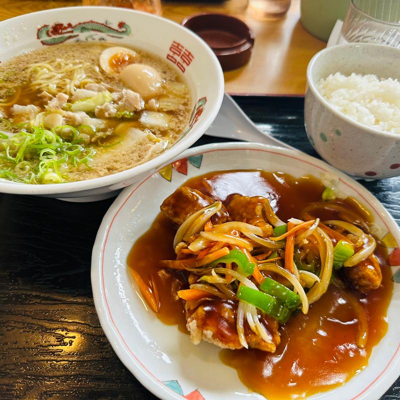 酢豚ミニラーメンセット(あじへい 桔梗が丘店)