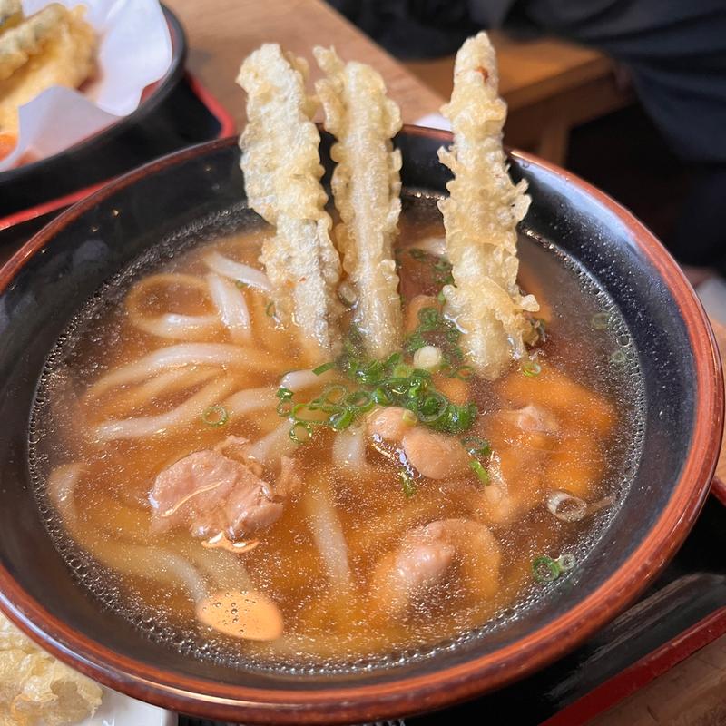 かしわうどん➕ごぼてん(麺や ほり野)