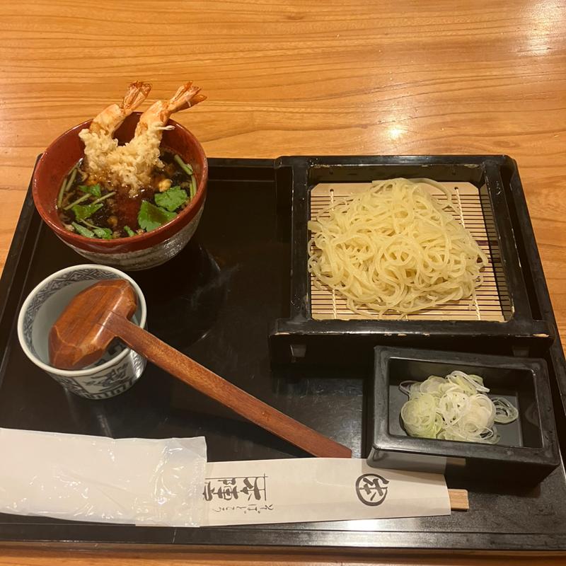 大海老つけ天もり　三色もり(新橋 本陣房)