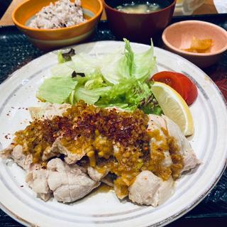 蒸し鶏の生姜ねぎ醤油定食 (大戸屋ごはん処 祖師ヶ谷大蔵駅前店)