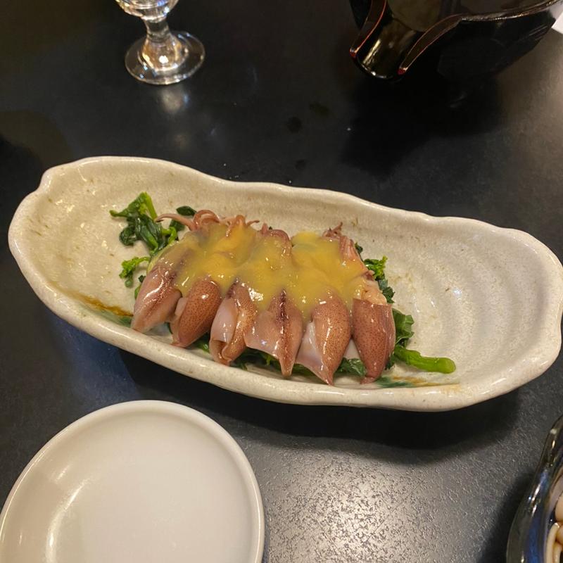 ホタルイカと菜の花の酢味噌あえ(錦糸町 海鮮居酒屋ＭＡＲＵ)