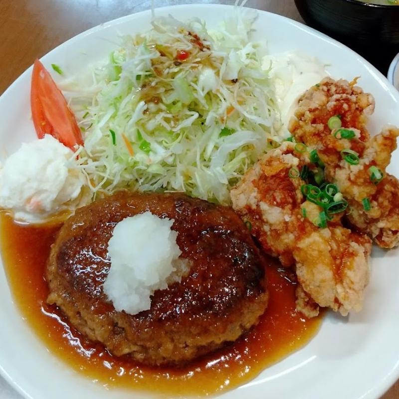 ハンバーグと唐揚げ(家庭料理エプロンママ)