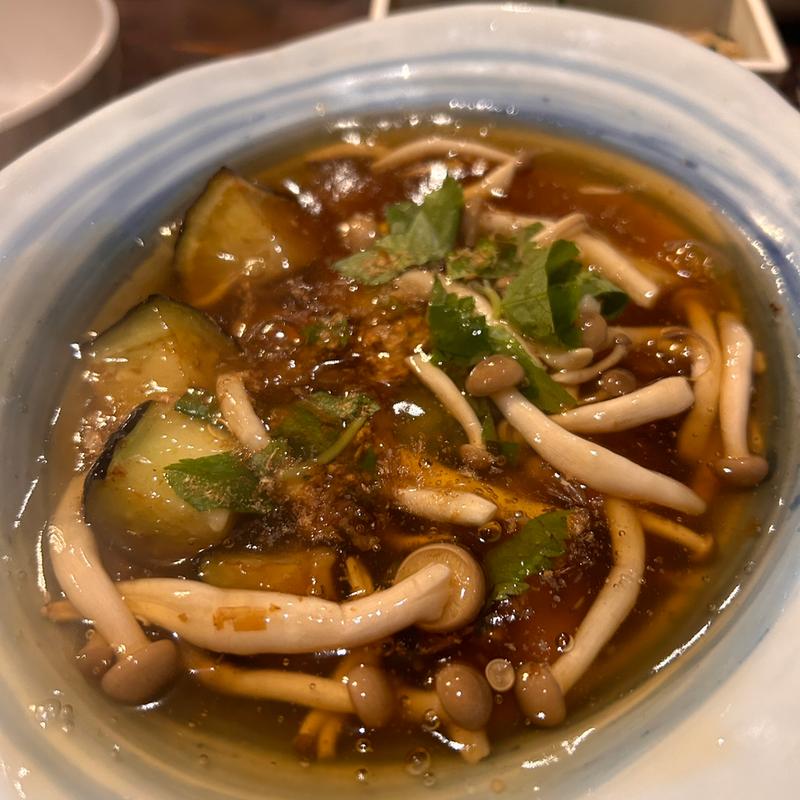 米茄子としめじの揚げ出し(和食 誠 壱番館)