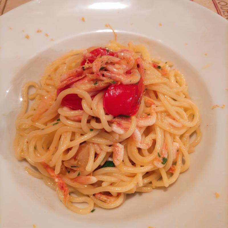 静岡県駿河産桜海老と国産レモンのペペロンチーノ(PASTA  COVO)