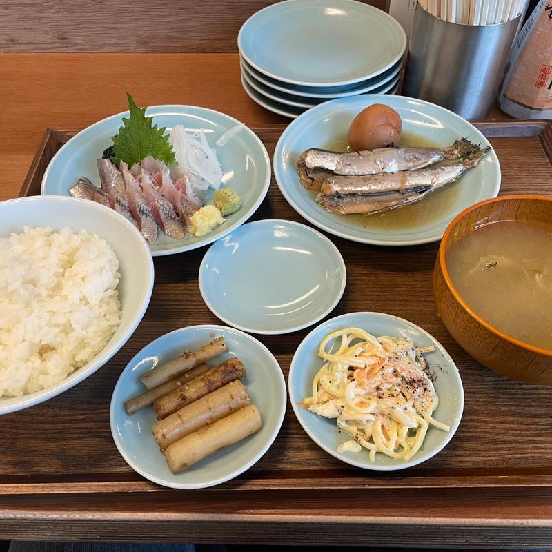 いわし定食(刺身＋梅煮)(酒場 soda)