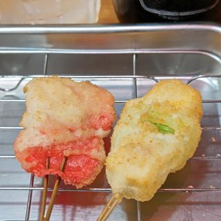 紅生姜・アスパラチーズ(串かつ でんがな 戸塚店)