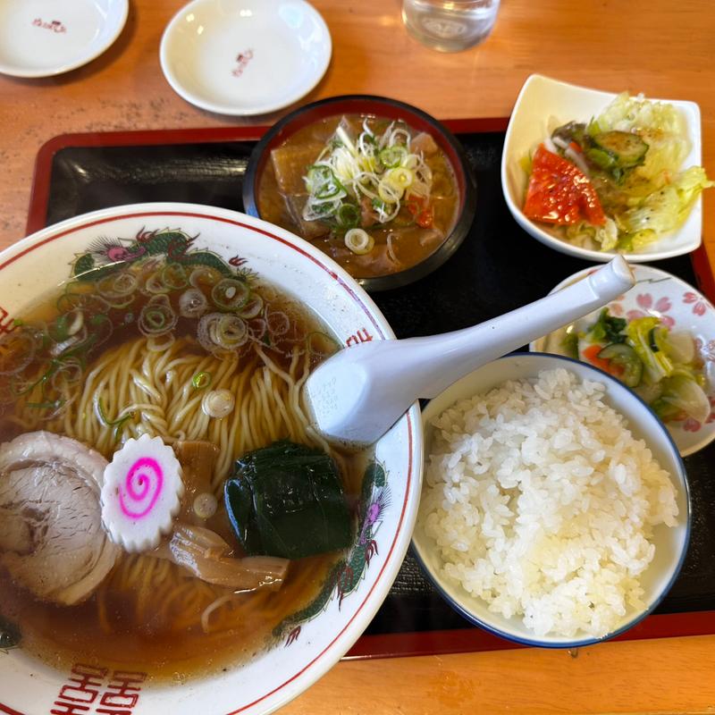 ラーメンもつ煮セット正油ラーメン(ラーメンあやど )