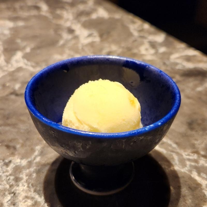 柚子のシャーベット(北新地焼肉きらく)