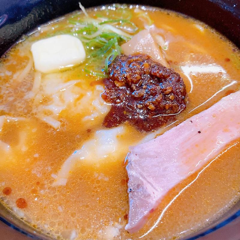 濃厚エビ味噌ワンタン麺バターのせ(スシロー 広島井口明神店)