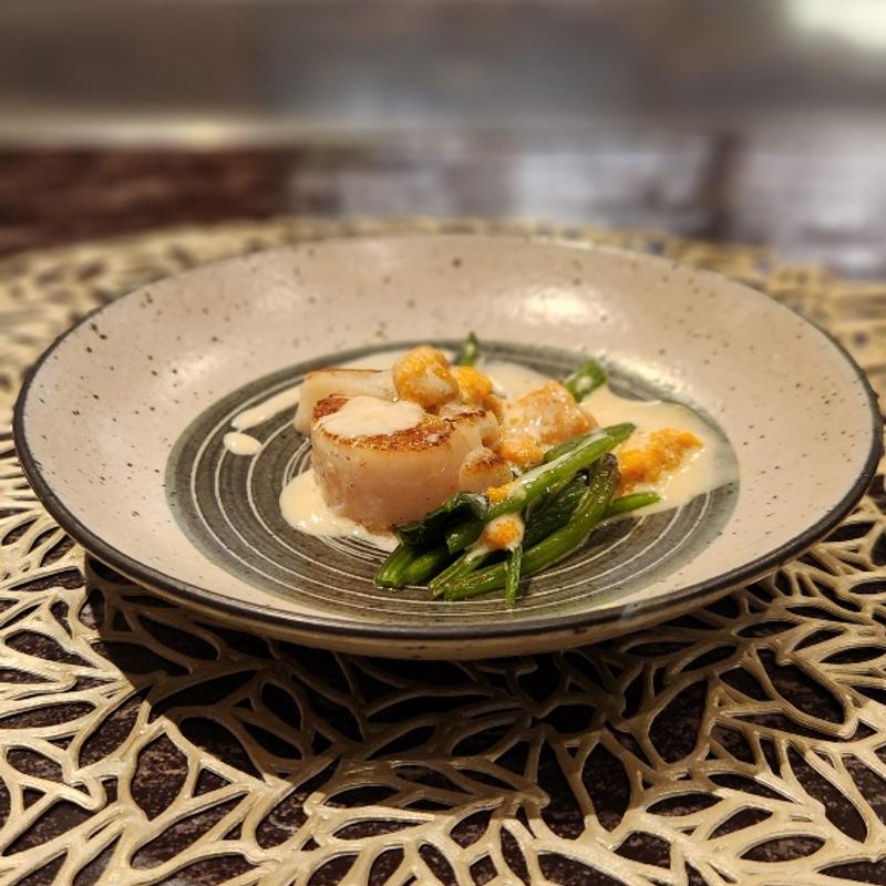 ホタテのステーキうにクリーム(パイナップル２)