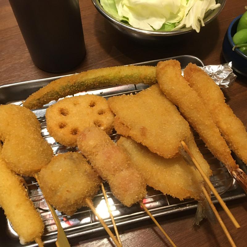 串カツ定食(串カツ田中 アメリカ村店)