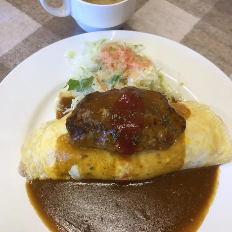 オムライスはんばーぐのせ(キッチンけとる)