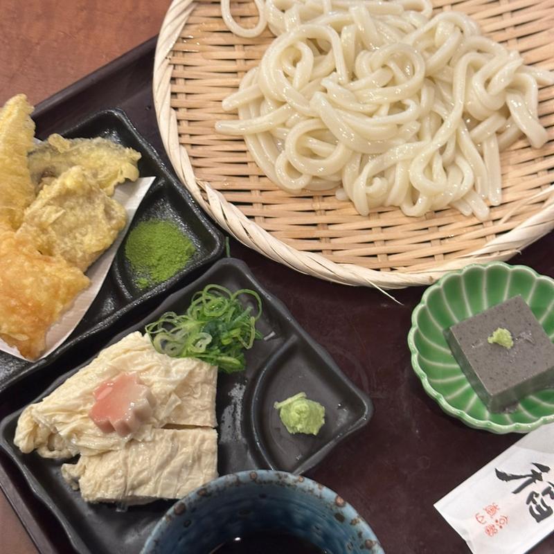 ざる湯葉うどん(嵯峨とうふ 稲 本店)