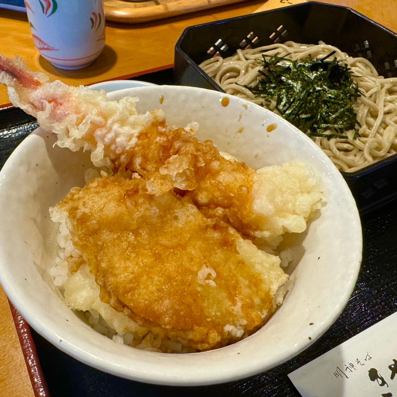 3種の天丼と蕎麦セット(明神そば きやり 神田明神前店)
