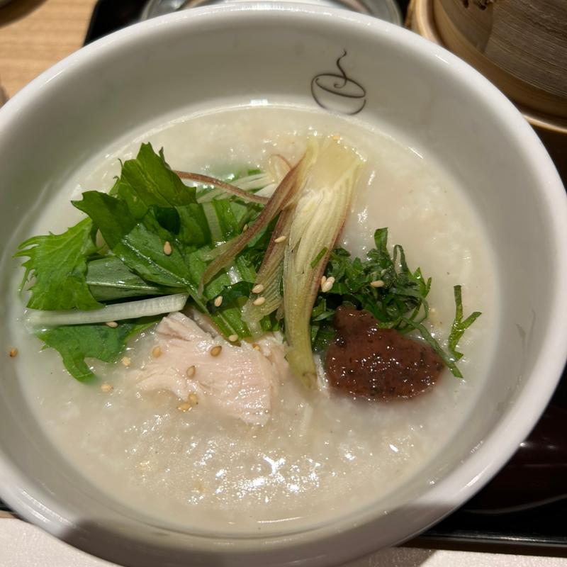蒸し鶏とみょうがのお粥梅味仕立て(粥餐庁（かゆさんちん） 札幌オーロラタウン店)