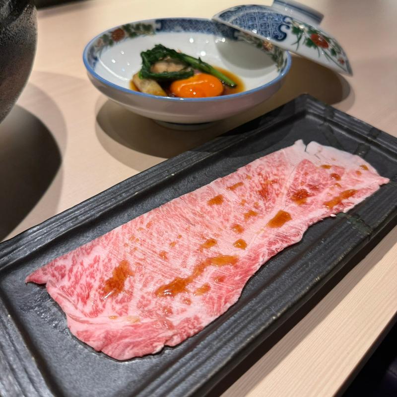 和牛サーロインの焼きすき(当然丑極)