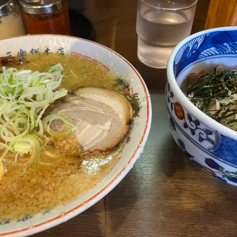 元らーめん+半ぶためしセット(蔵前元楽総本店 )