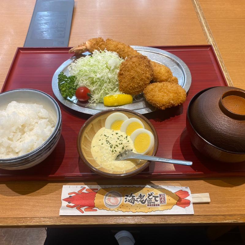 大海老1本ひれカツ定食(海老どて食堂エスカ店)