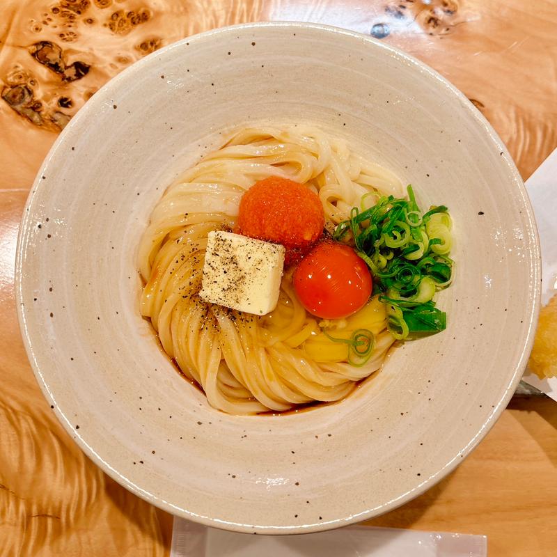 釜玉明太バターうどん(うどん屋 新堀)