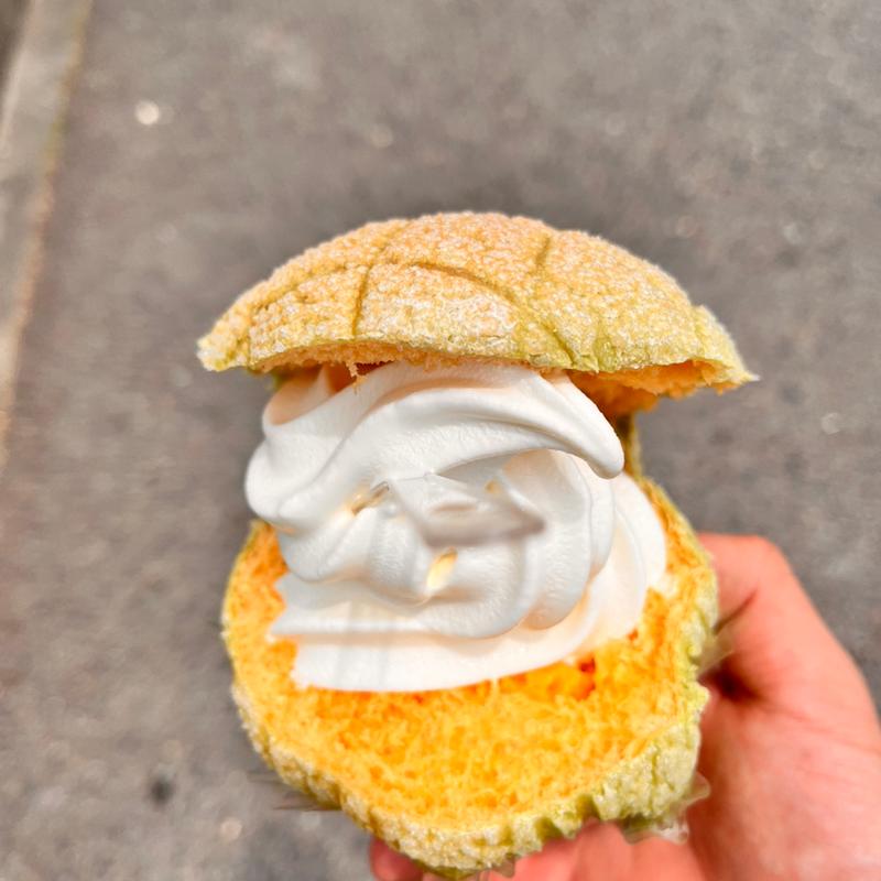 メロンパンソフトクリーム(道の駅　湯の香しおばら　風物語　もみじ村 )