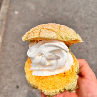 メロンパンソフトクリーム(道の駅　湯の香しおばら　風物語　もみじ村 )