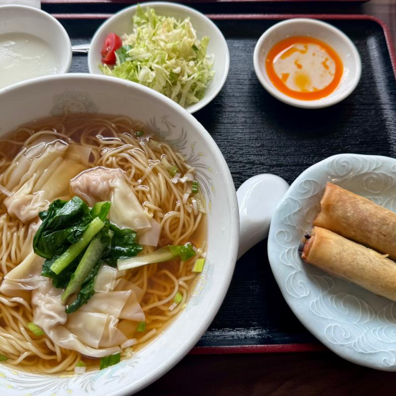 エビワンタン麺と春巻き(大唐 横須賀店)