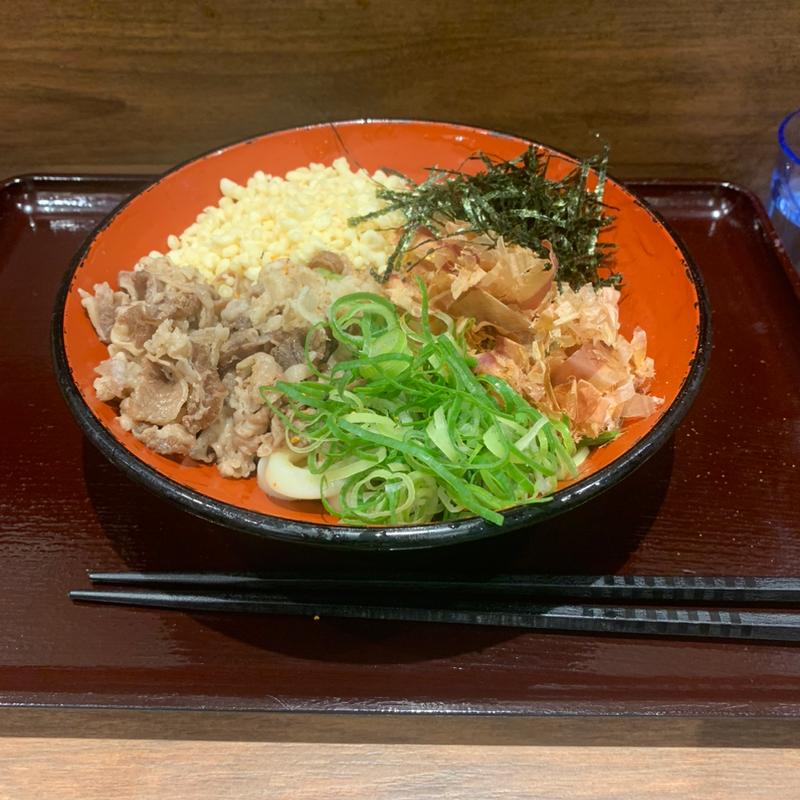 肉伊勢うどん(冷)(粋麺あみ乃や 大阪難波駅店)
