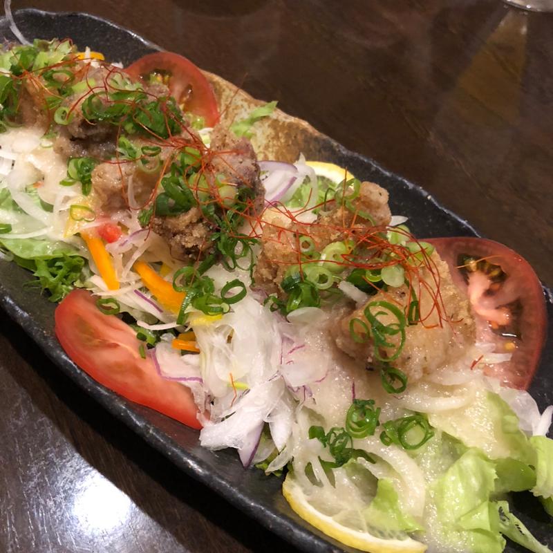 長州黒かしわの唐揚げサラダ(金の鈴 （きんのすず）)