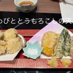あわびとトウモロコシの天麩羅