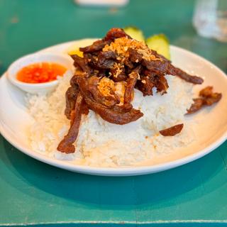 Fried Pork with Garlic & Pepper on Rice(Number 12 Thai Restaurant)