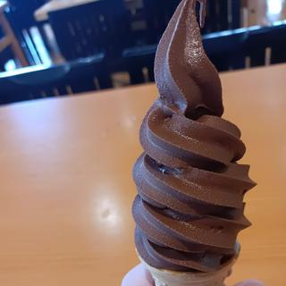 チョコレートソフトクリーム(スーパー銭湯 コール宝木之湯)
