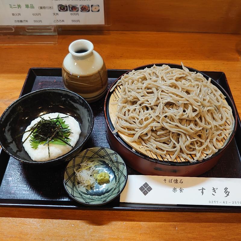 冷とろろそば＋大盛り(すぎ多 )