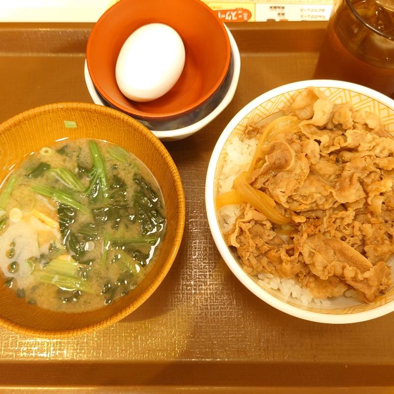 並 牛丼 たまごセット《ホタテ汁変更》(すき家 新小岩店 )